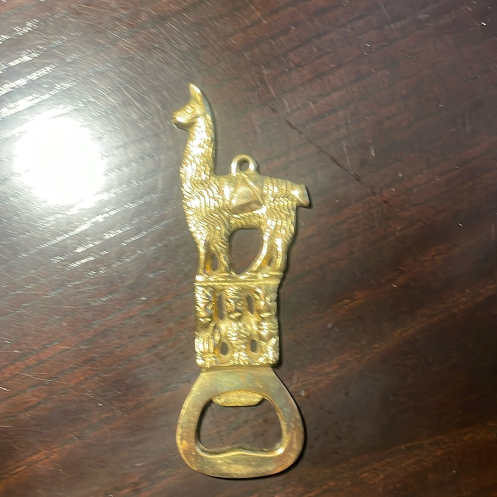 Vintage Gold Tone Llama Bottle Opener